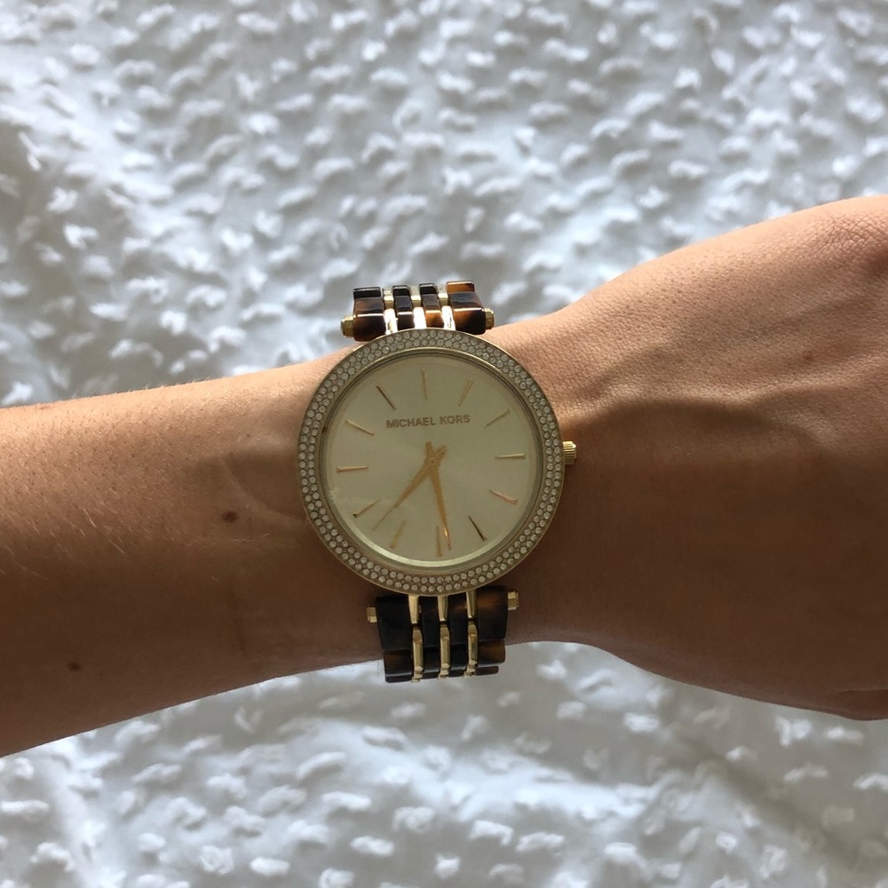 NWOT Michael Kors Gold and Tortoise Shell Watch